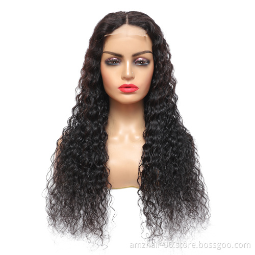 Popular Mink Raw Brazilian Cuticle Aligned Virgin 100% Human Hair Water Wave 4X4 Lace Wigs For Black Women Undetectable Knots